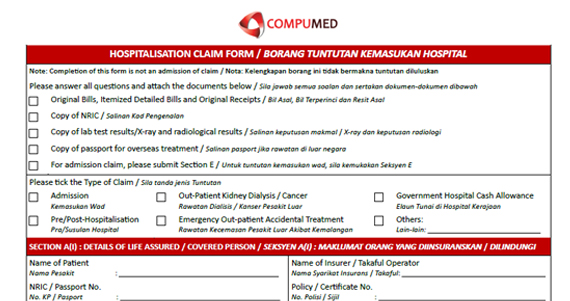 Borang Tuntutan NUTP Medicare